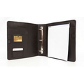 Placido 3-Ring Cowhide Napa Leather Presentation Organizer Binder - Midnight Black